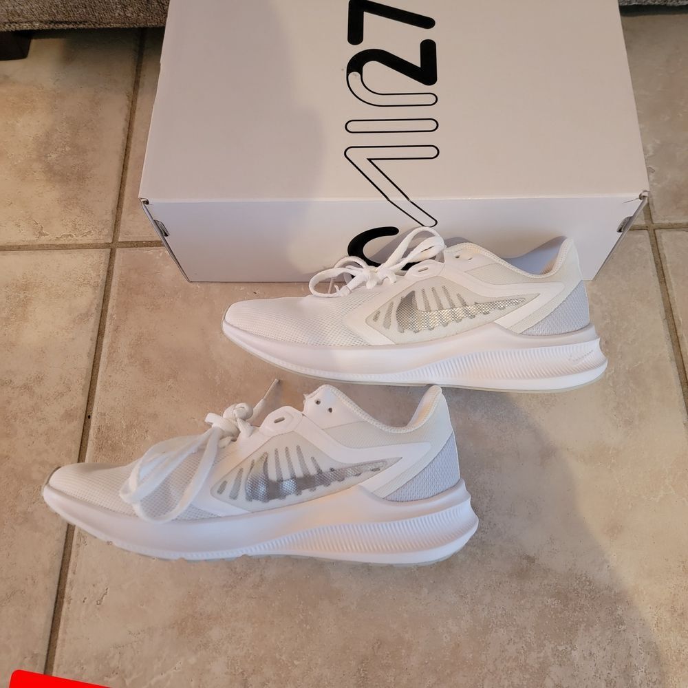 Nike White Sneakers with Silver Details - Picture 11 of 11